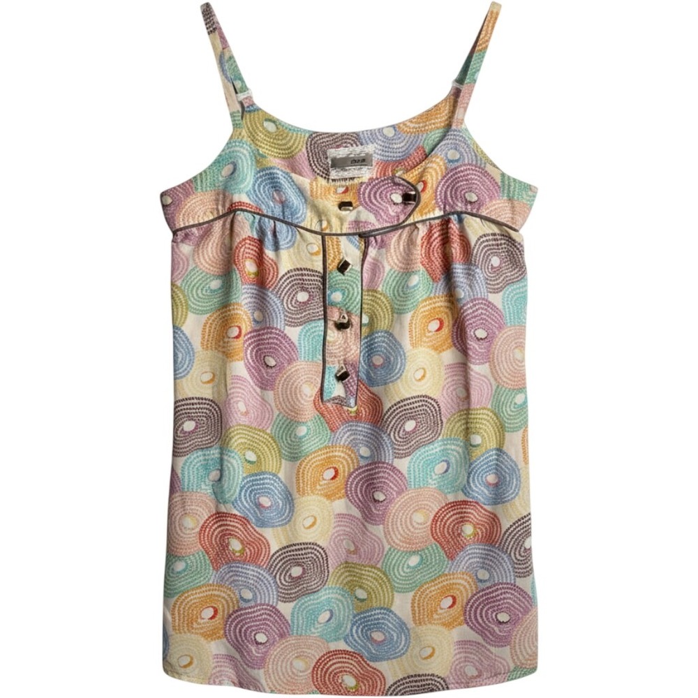 Jak & Rae Retro Swirl Print Camisole Top Small Boho Geometric Camisole
